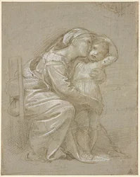 A Mother Embracing a Child